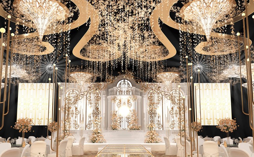 胶州花木兰喜事汇金色大厅效果展示